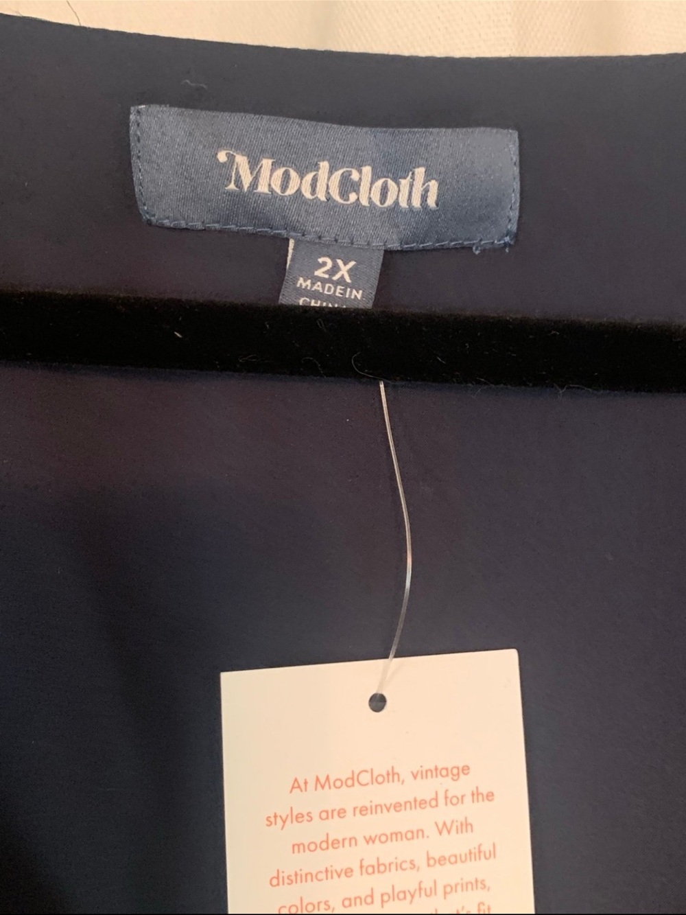 ModCloth ‘Fits of Bliss’ Navy Polka Dot Wrap Midi Dress Size 2X - Picture 7 of 9